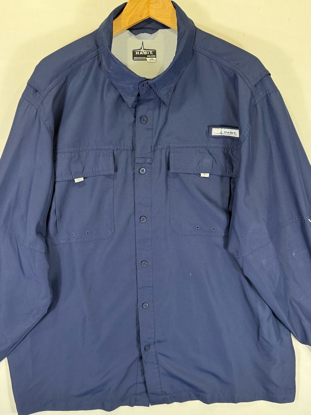 Habit Men's Long-Sleeve Button-Down Utility Shirt - Navy Blue